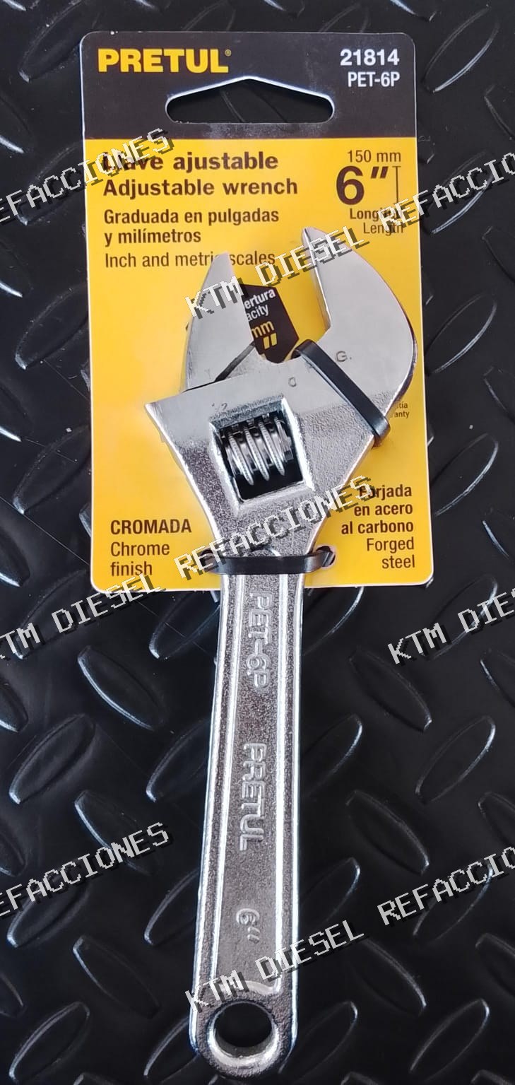 LLAVE AJUSTABLE PERICO 6" PRETUL
