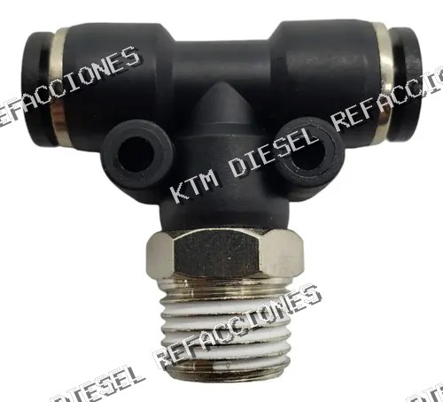 CONEXION RAPIDA EN TEE 3/8 A 3/8 A 3/8 NPT CENTRAL PLASTICO 