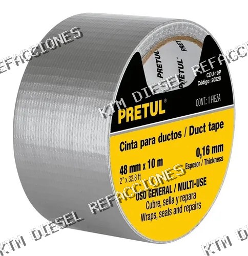 CINTA GRIS PARA DUCTO 10M X 48MM PRETUL 