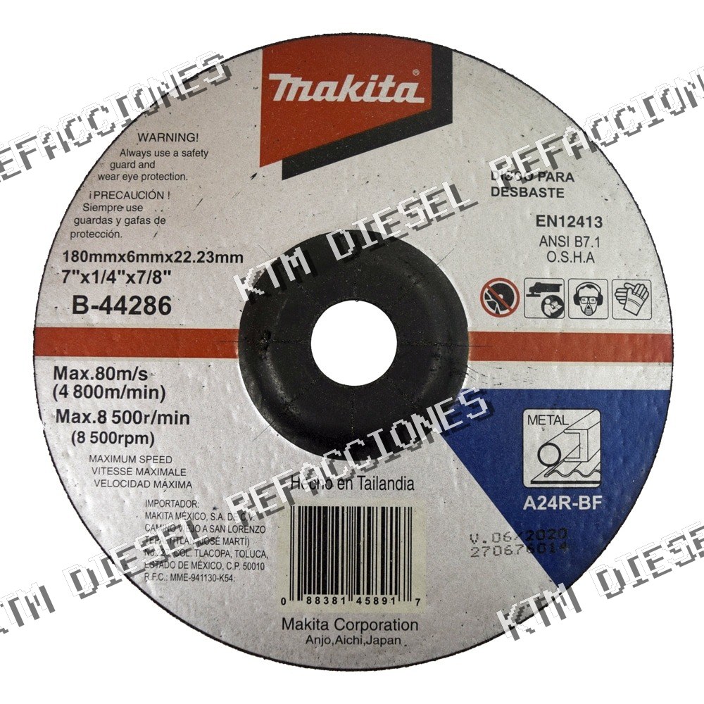 DISCO PARA DESBASTE 7" MAKITA