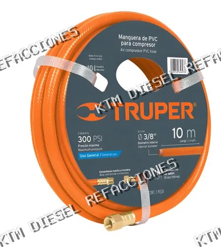 MANGUERA PARA COMPRESOR DE PVC 3/8 X 10M TRUPER