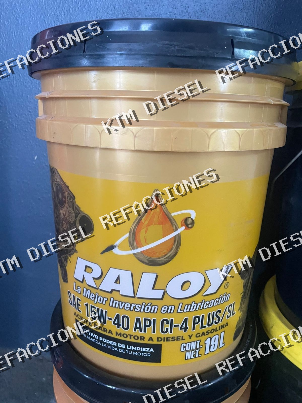ACEITE DE MOTOR DIESEL SAE 15W40 API CI4 PLUS SL RALOY 19L AMARILLA