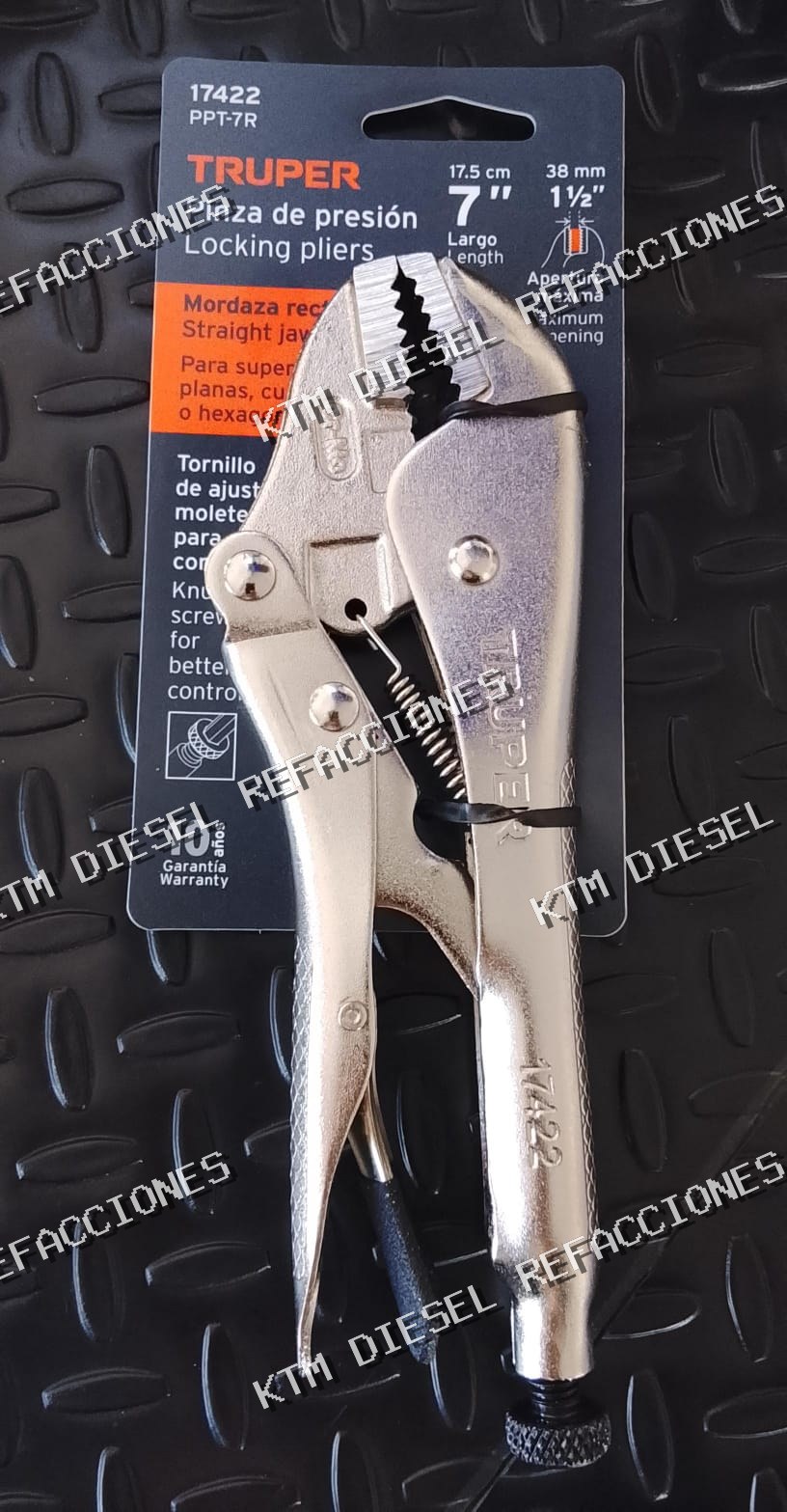 PINZA DE PRESION 7" MORSAZA RECTA TRUPER