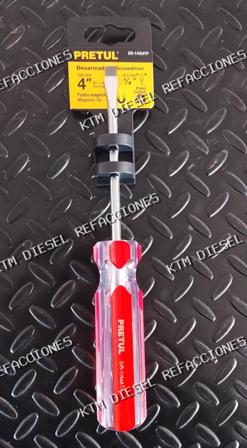 DESARMADOR PLANO 1/4 X 4" PRETUL
