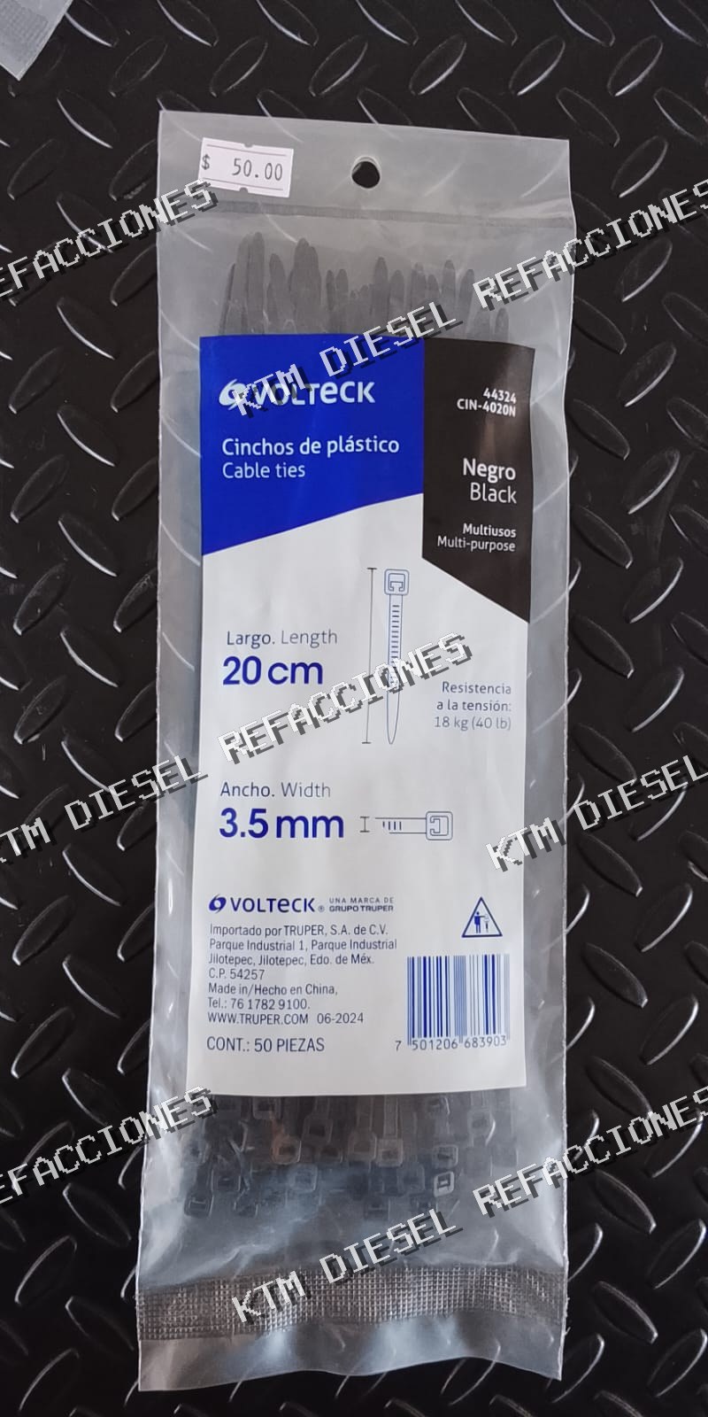 CINCHO DE PLASTICO NEGRO 20CM X 3.5MM