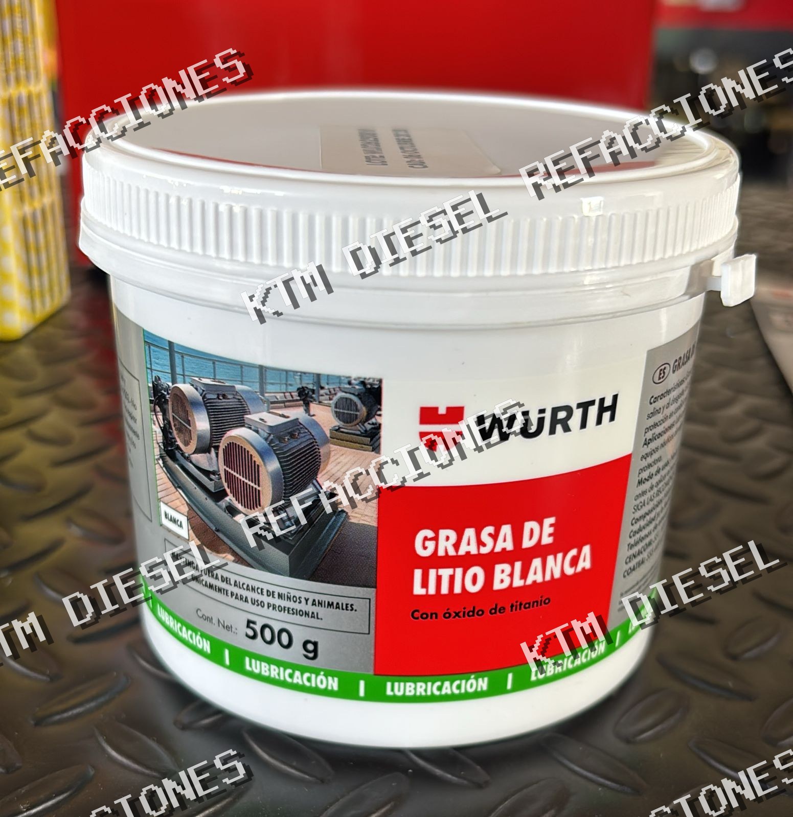 GRASA DE LITIO BLANCA 500GR WURTH