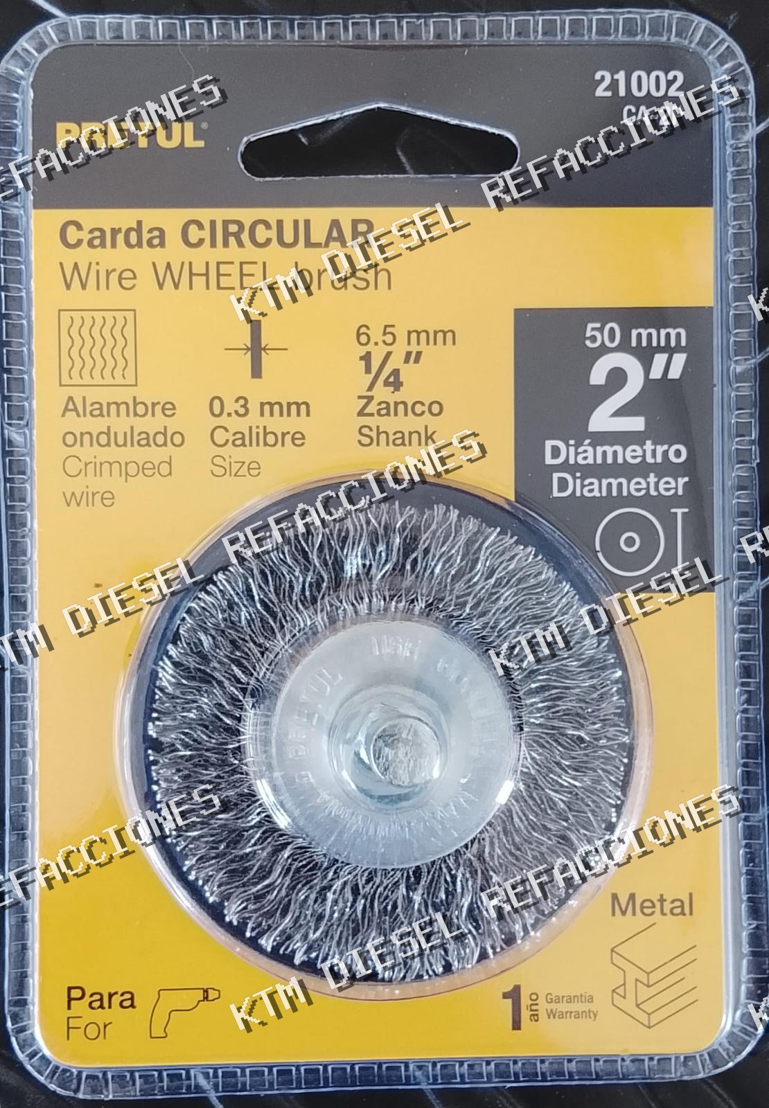 CARDA CIRCULAR 2" ALAMBRE GRUESO PARA TALADRO PRETUL