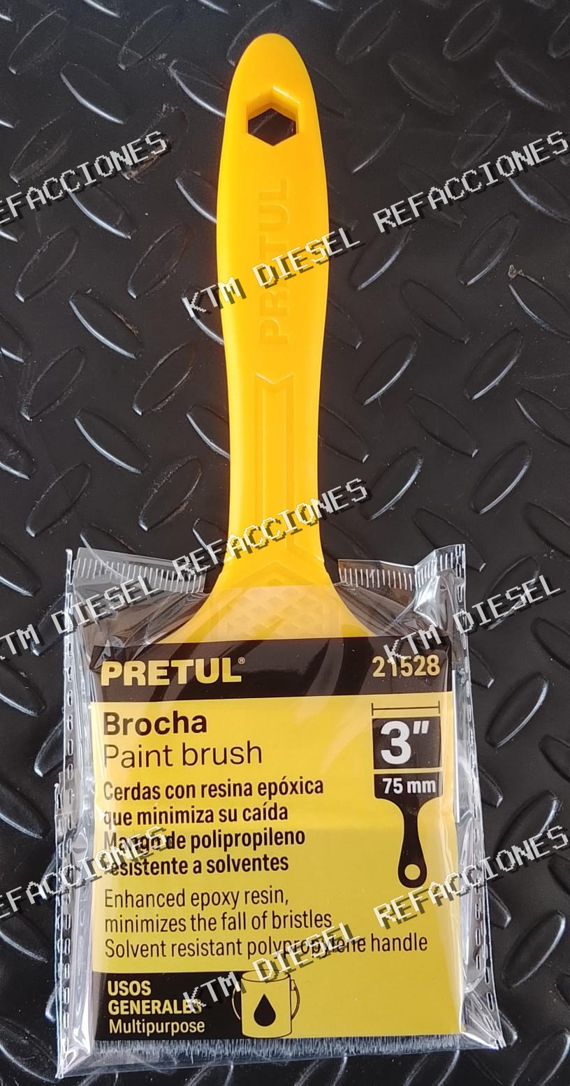 BROCHA USO GENERAL DE 3" CON MANGO PLASTICO PRETUL