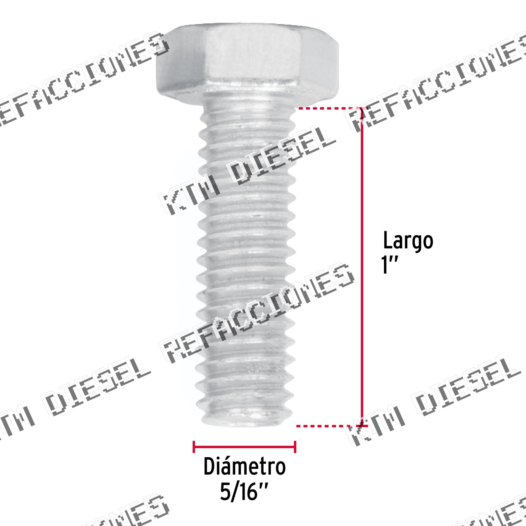 TORNILLO GALVANIZADO 5/16 x 1" ESTANDAR
