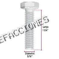 TORNILLO GALVANIZADO 5/16 x 1 1/4" ESTANDAR