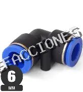 CONEXION RAPIDA EN CODO 90° 6MM (1/4) PLASTICO
