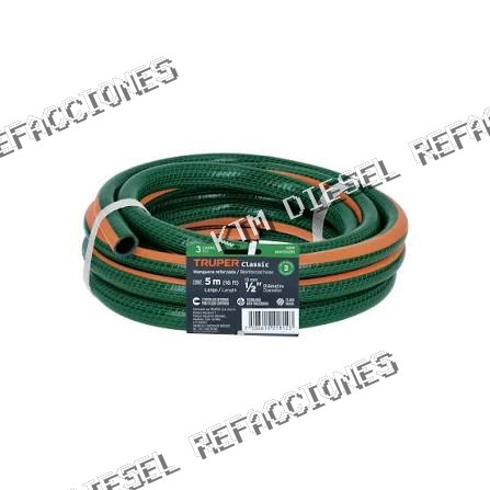 MANGUERA DE JARDIN REFORZADA 1/2 X 5MTR TRUPER 