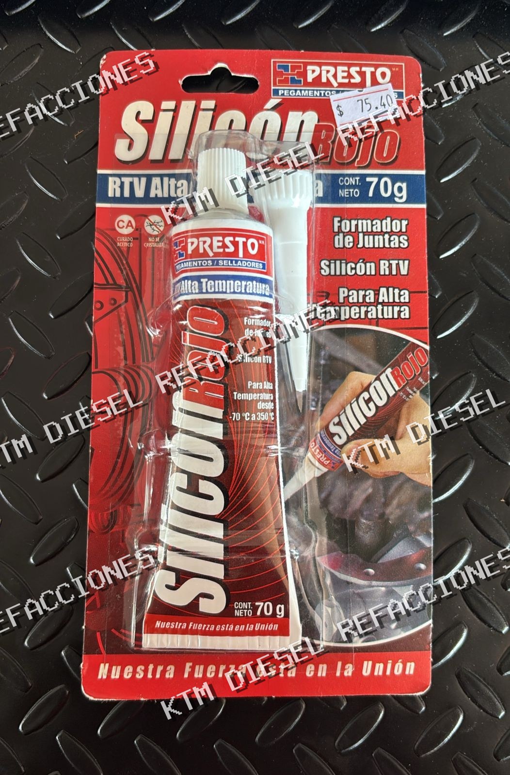 SILICON ROJO RTV ALTA TEMPERATURA 70GR