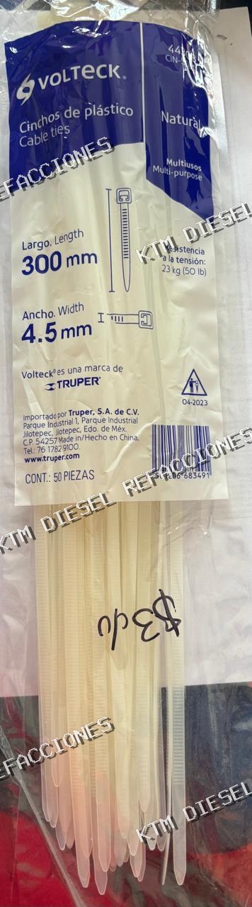 CINCHO DE PLASTICO 300MM X 4.5MM