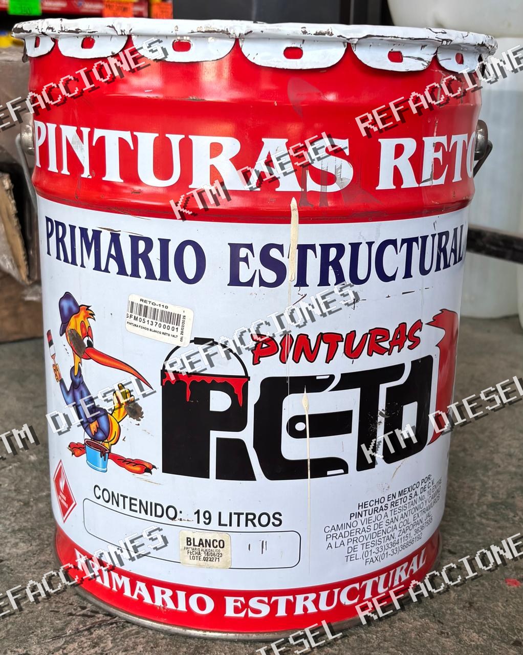 PINTURA PRIMARIO RETO SECADO NORMAL BLANCO